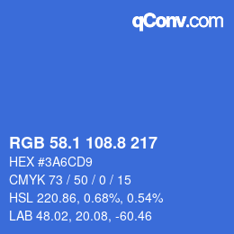 Farbcode: RGB 58.1 108.8 217 | qconv.com