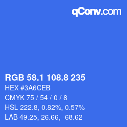 カラーコード: RGB 58.1 108.8 235 | qconv.com