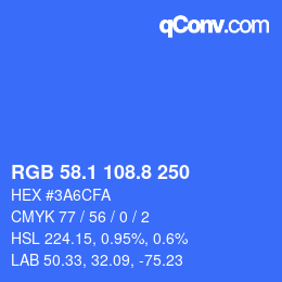 カラーコード: RGB 58.1 108.8 250 | qconv.com