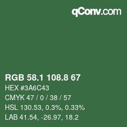 Color code: RGB 58.1 108.8 67 | qconv.com