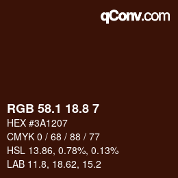 Color code: RGB 58.1 18.8 7 | qconv.com