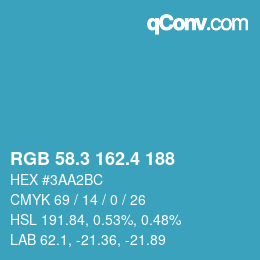 カラーコード: RGB 58.3 162.4 188 | qconv.com