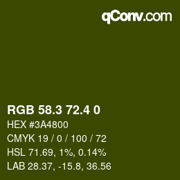 カラーコード: RGB 58.3 72.4 0 | qconv.com