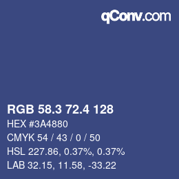 カラーコード: RGB 58.3 72.4 128 | qconv.com