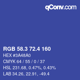 カラーコード: RGB 58.3 72.4 160 | qconv.com
