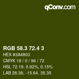 カラーコード: RGB 58.3 72.4 3 | qconv.com