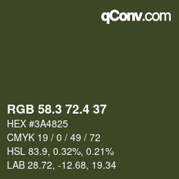 カラーコード: RGB 58.3 72.4 37 | qconv.com