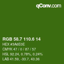 カラーコード: RGB 58.7 110.6 14 | qconv.com