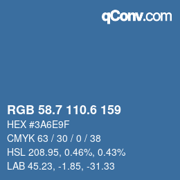 カラーコード: RGB 58.7 110.6 159 | qconv.com