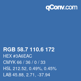 カラーコード: RGB 58.7 110.6 172 | qconv.com