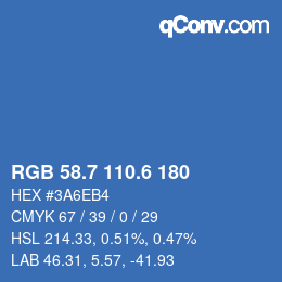 カラーコード: RGB 58.7 110.6 180 | qconv.com