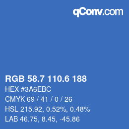 カラーコード: RGB 58.7 110.6 188 | qconv.com