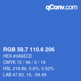 カラーコード: RGB 58.7 110.6 206 | qconv.com