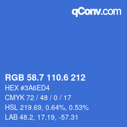 カラーコード: RGB 58.7 110.6 212 | qconv.com