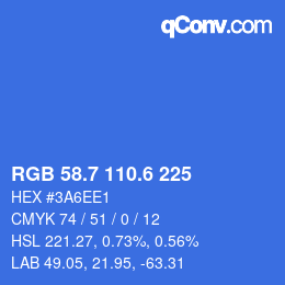カラーコード: RGB 58.7 110.6 225 | qconv.com