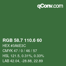 カラーコード: RGB 58.7 110.6 60 | qconv.com