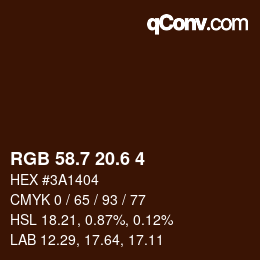 カラーコード: RGB 58.7 20.6 4 | qconv.com