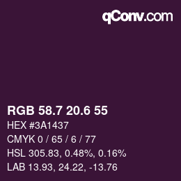 カラーコード: RGB 58.7 20.6 55 | qconv.com