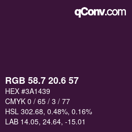 カラーコード: RGB 58.7 20.6 57 | qconv.com