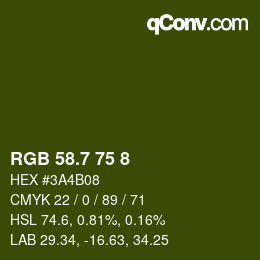 カラーコード: RGB 58.7 75 8 | qconv.com