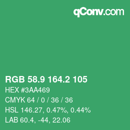 カラーコード: RGB 58.9 164.2 105 | qconv.com