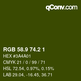 カラーコード: RGB 58.9 74.2 1 | qconv.com