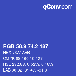 カラーコード: RGB 58.9 74.2 187 | qconv.com