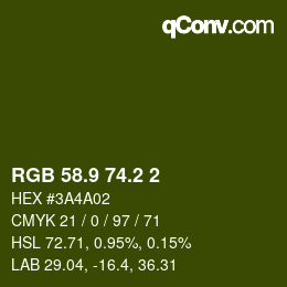 カラーコード: RGB 58.9 74.2 2 | qconv.com
