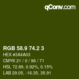カラーコード: RGB 58.9 74.2 3 | qconv.com