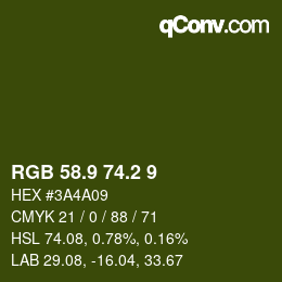 カラーコード: RGB 58.9 74.2 9 | qconv.com