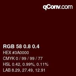 カラーコード: RGB 58 0.8 0.4 | qconv.com