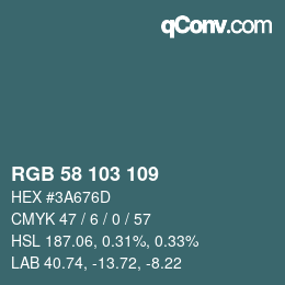 Código de color: RGB 58 103 109 | qconv.com
