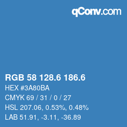 カラーコード: RGB 58 128.6 186.6 | qconv.com