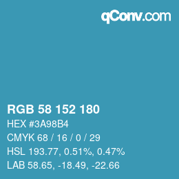 Color code: RGB 58 152 180 | qconv.com