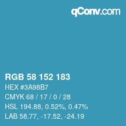 Color code: RGB 58 152 183 | qconv.com