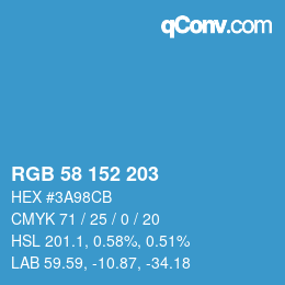 Color code: RGB 58 152 203 | qconv.com
