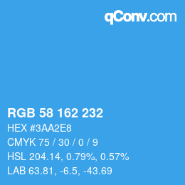 Color code: RGB 58 162 232 | qconv.com