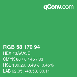Farbcode: RGB 58 170 94 | qconv.com