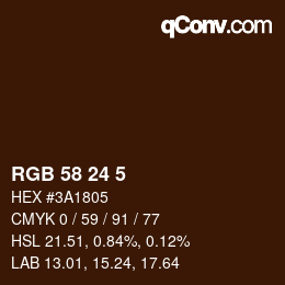 Color code: RGB 58 24 5 | qconv.com
