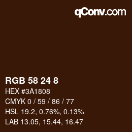 カラーコード: RGB 58 24 8 | qconv.com
