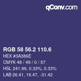 カラーコード: RGB 58 56.2 110.6 | qconv.com