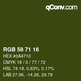 颜色代码: RGB 58 71 16 | qconv.com