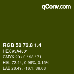 カラーコード: RGB 58 72.8 1.4 | qconv.com