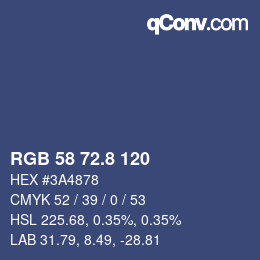 カラーコード: RGB 58 72.8 120 | qconv.com