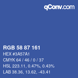 Código de color: RGB 58 87 161 | qconv.com