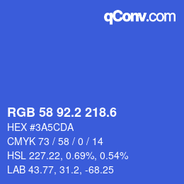 カラーコード: RGB 58 92.2 218.6 | qconv.com