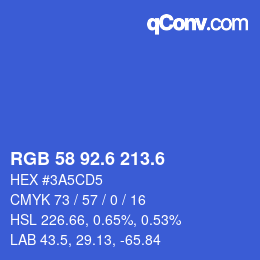 カラーコード: RGB 58 92.6 213.6 | qconv.com