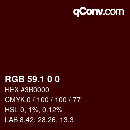 Color code: RGB 59.1 0 0 | qconv.com