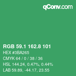 カラーコード: RGB 59.1 162.8 101 | qconv.com