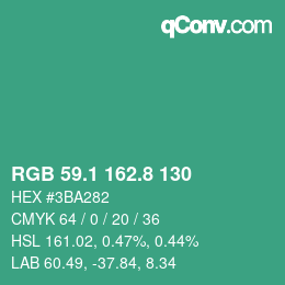 Color code: RGB 59.1 162.8 130 | qconv.com